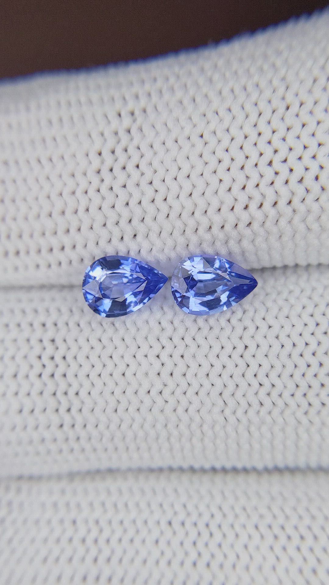 1.63 Ct.Tw.Total Carat Weight Blue Sapphire Pair from Ceylon (Sri Lanka) Size Video