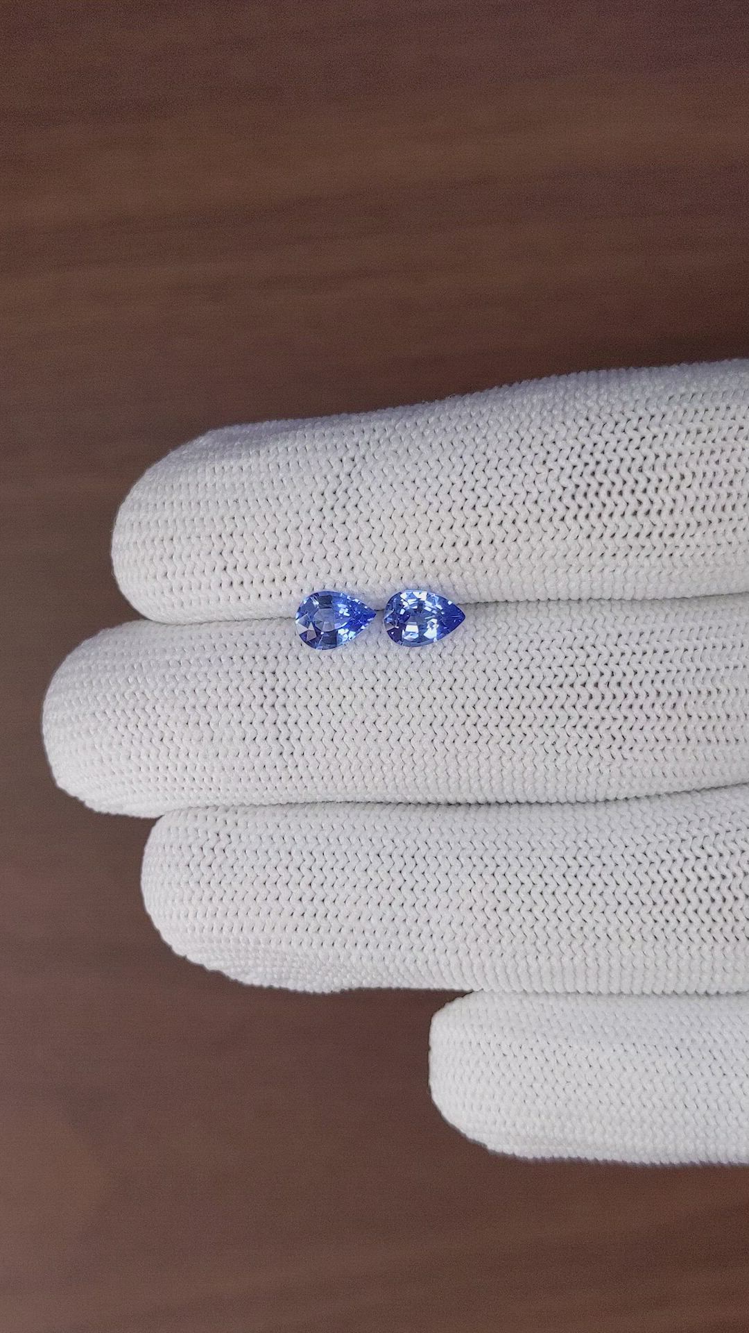 1.63 Ct.Tw.Total Carat Weight Blue Sapphire Pair from Ceylon (Sri Lanka) Size Video