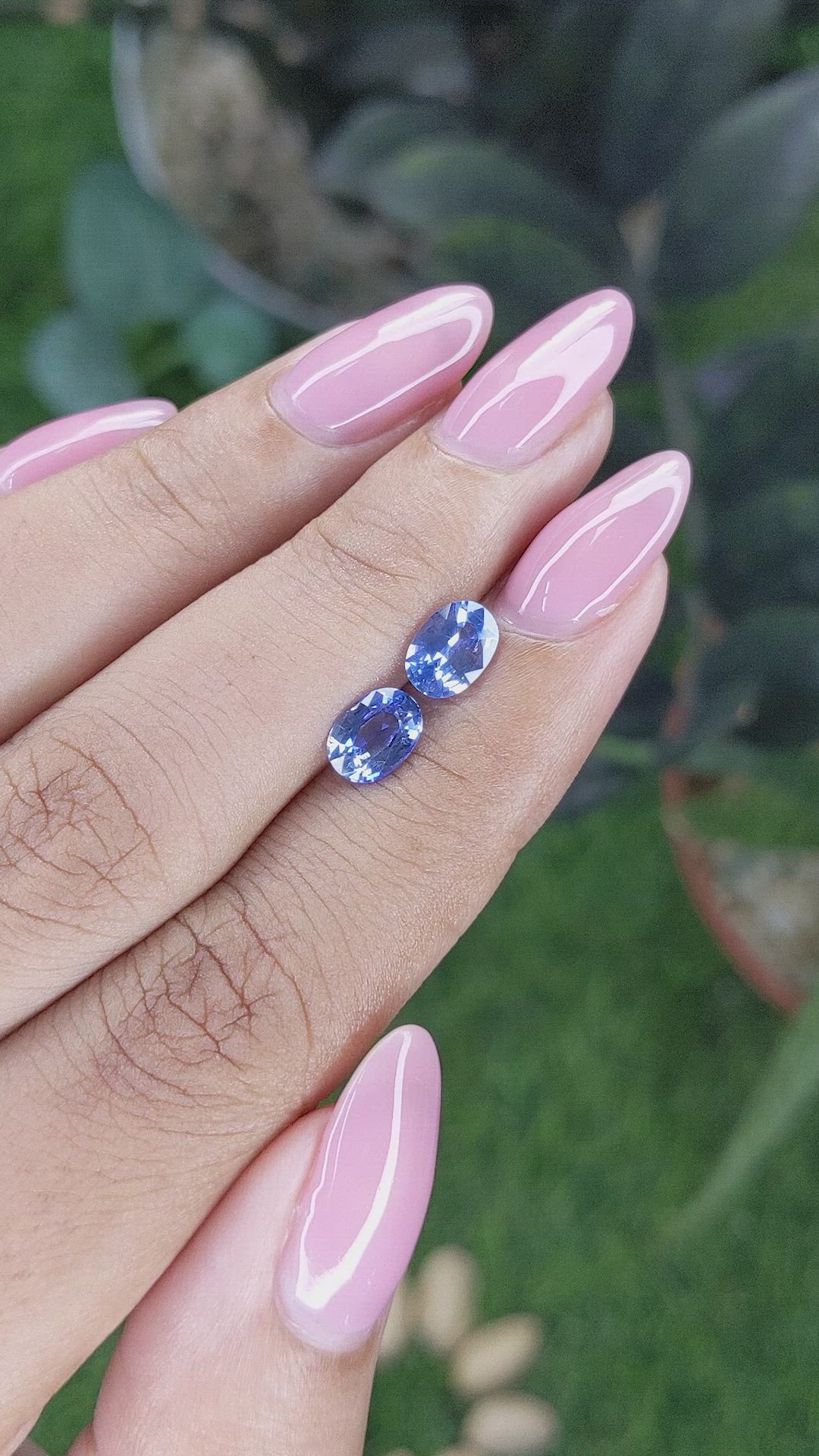 1.87 Ct.Tw.Total Carat Weight Blue Sapphire Pair from Ceylon (Sri Lanka) Size Video