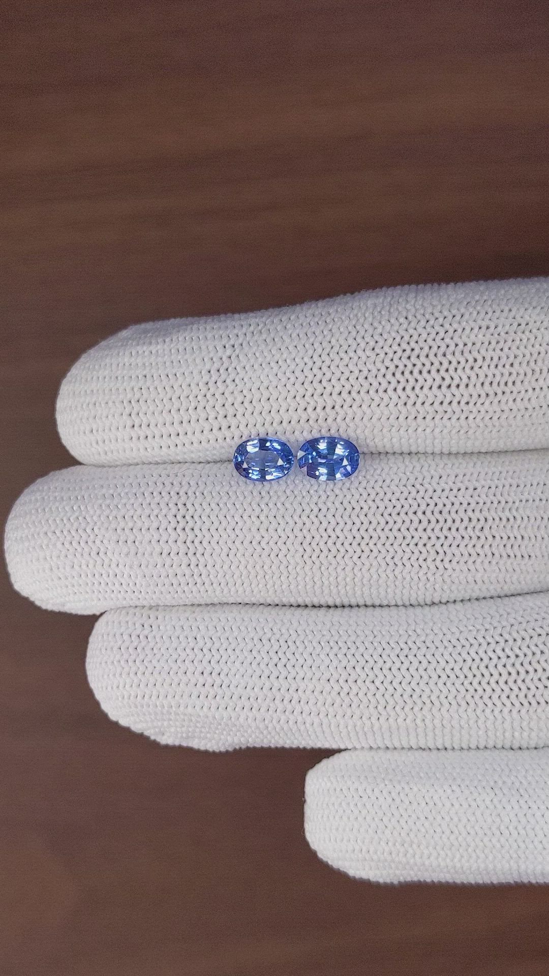 1.87 Ct.Tw.Total Carat Weight Blue Sapphire Pair from Ceylon (Sri Lanka) Size Video