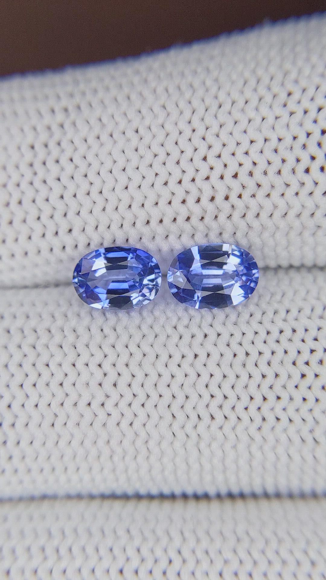 1.78 Ct.Tw.Total Carat Weight Blue Sapphire Pair from Ceylon (Sri Lanka) Size Video