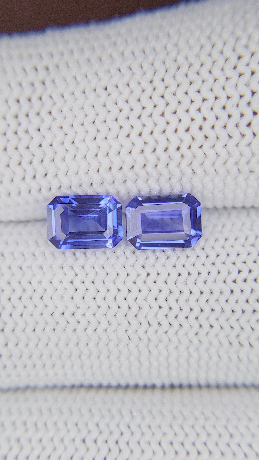 2.18 Ct.Tw.Total Carat Weight Blue Sapphire Pair from Ceylon (Sri Lanka) Size Video