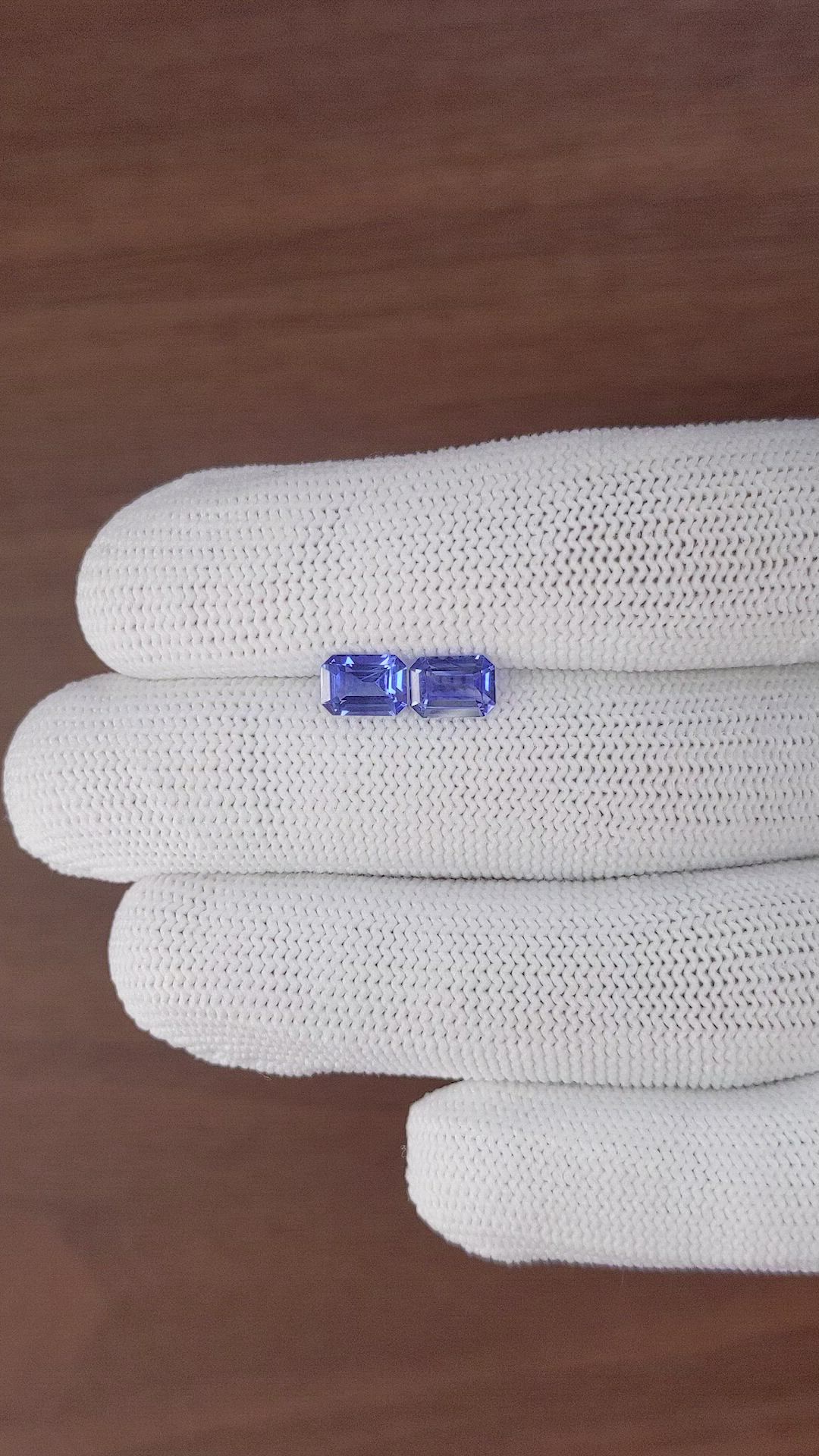 2.18 Ct.Tw.Total Carat Weight Blue Sapphire Pair from Ceylon (Sri Lanka) Size Video