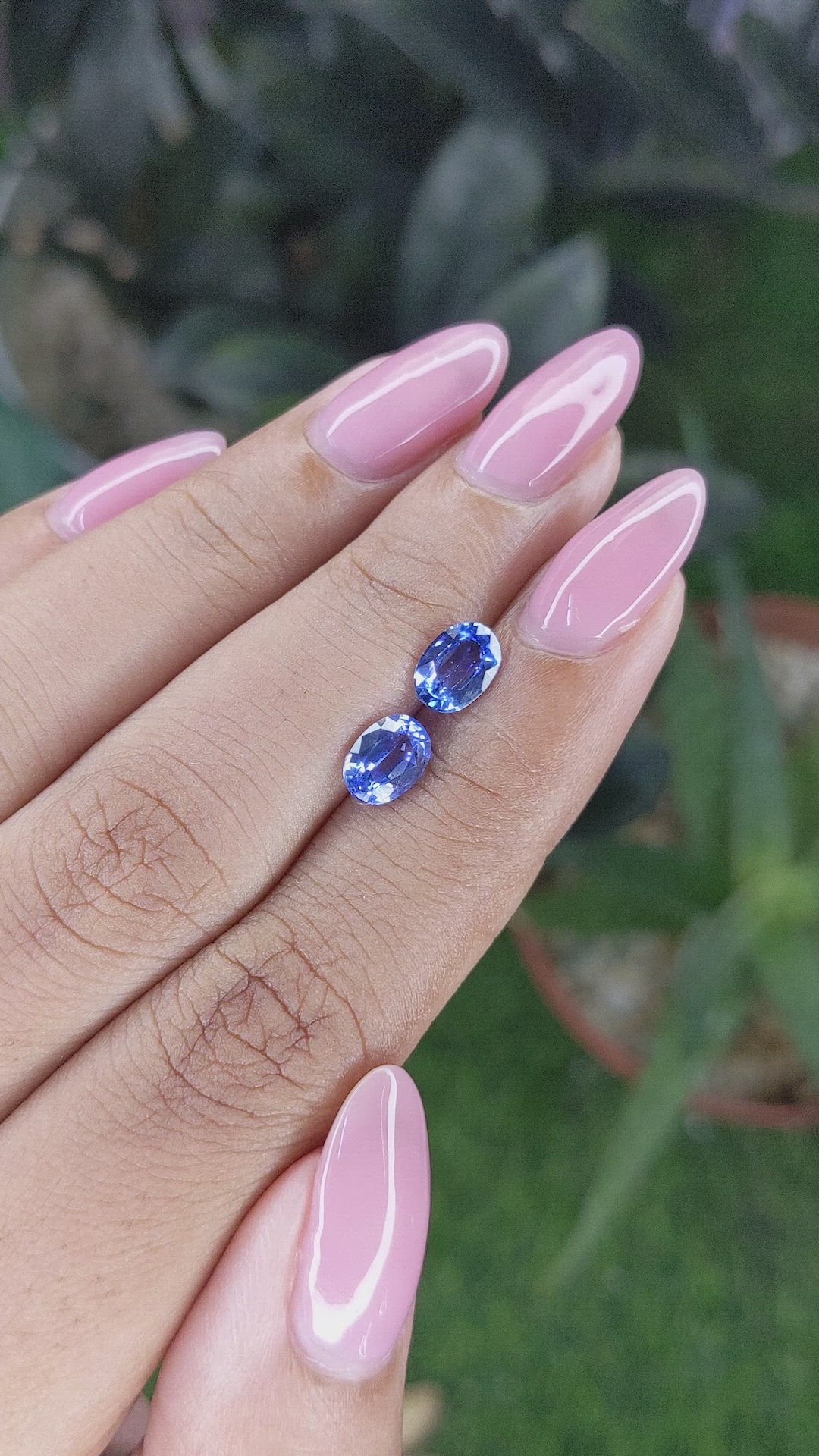 1.87 Ct.Tw.Total Carat Weight Blue Sapphire Pair from Ceylon (Sri Lanka) Size Video