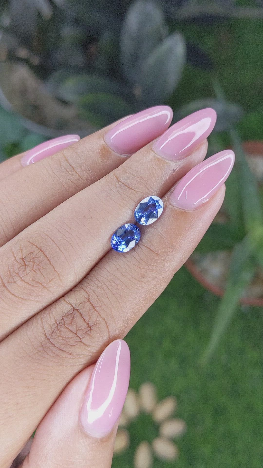1.73 Ct.Tw.Total Carat Weight Blue Sapphire Pair from Ceylon (Sri Lanka) Size Video