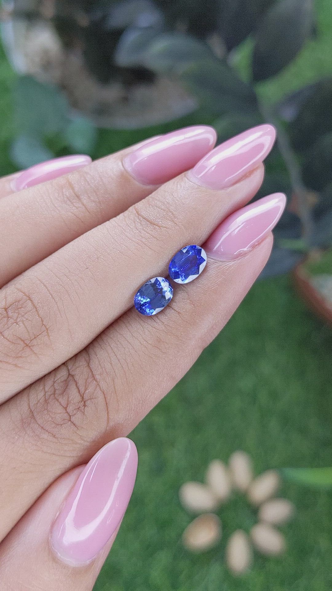 1.88 Ct.Tw.Total Carat Weight Blue Sapphire Pair from Madagascar Size Video