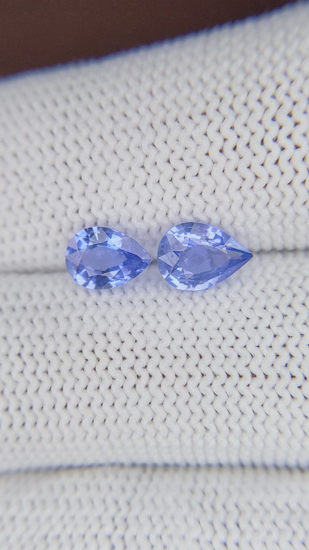 1.64 Ct.Tw.Total Carat Weight Blue Sapphire Pair from Ceylon (Sri Lanka) Size Video