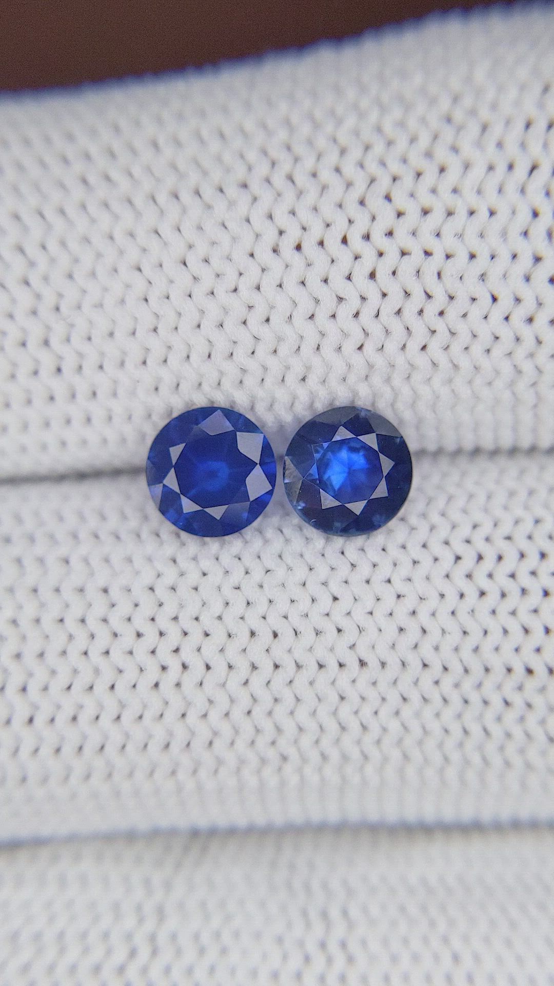 1.59 Ct.Tw.Total Carat Weight Blue Sapphire Pair from Ceylon (Sri Lanka) Size Video