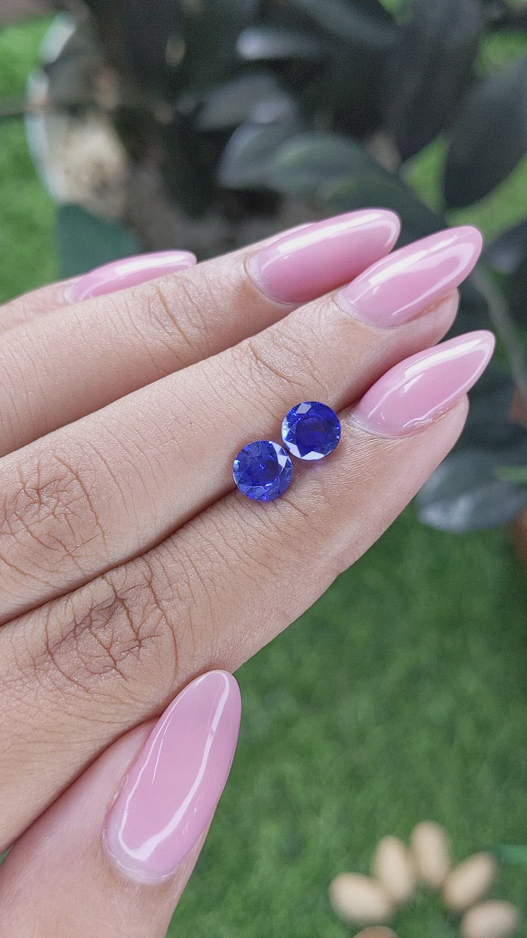 2.00 Ct.Tw.Total Carat Weight Blue Sapphire Pair from Ceylon (Sri Lanka) Size Video
