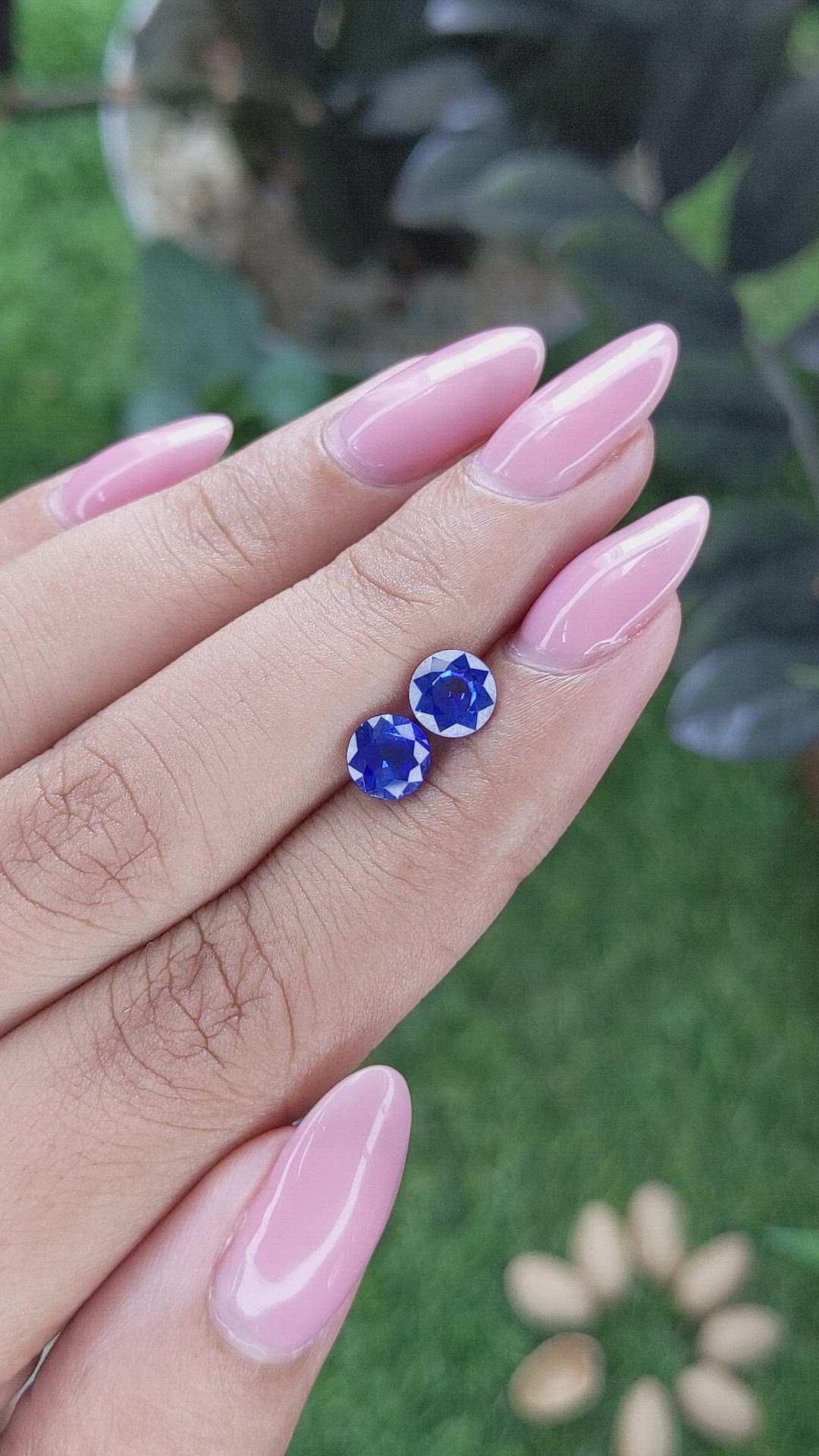 1.94 Ct.Tw.Total Carat Weight Blue Sapphire Pair from Ceylon (Sri Lanka) Size Video