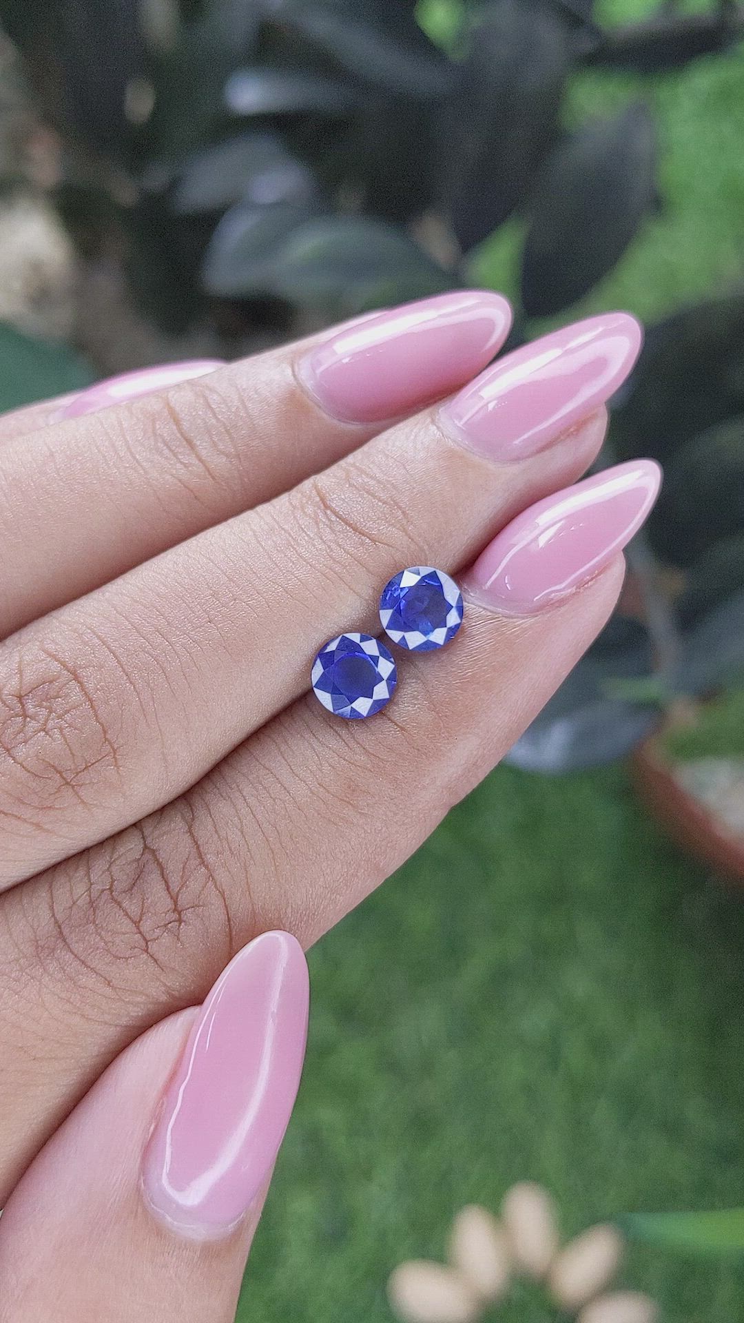 1.98 Ct.Tw.Total Carat Weight Blue Sapphire Pair from Ceylon (Sri Lanka) Size Video