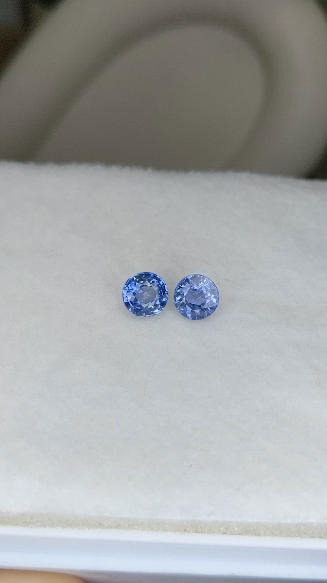 2.26 Ct.Tw.Total Carat Weight Blue Sapphire Pair from Ceylon (Sri Lanka) Size Video