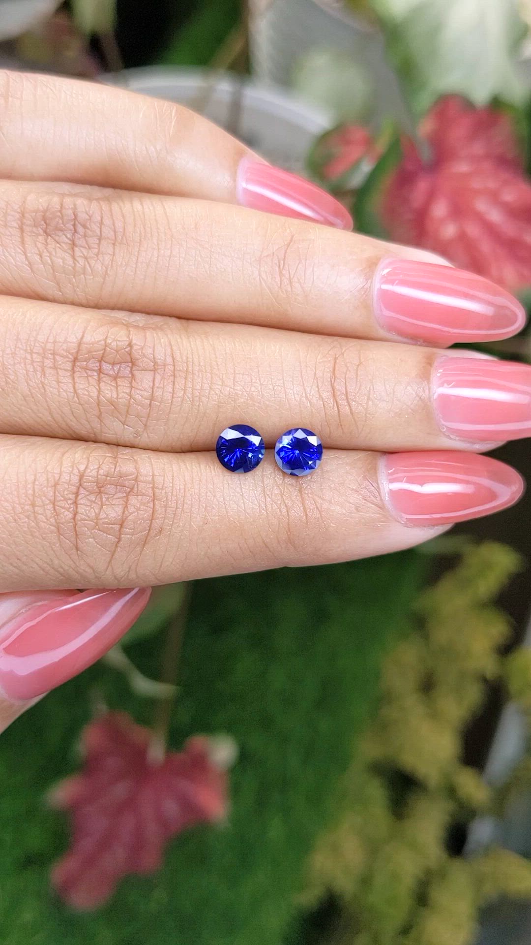 1.54 Ct.Tw.Total Carat Weight Blue Sapphire Pair from Ceylon (Sri Lanka) Size Video
