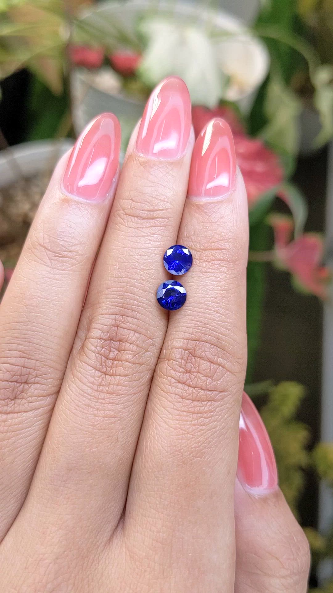 1.54 Ct.Tw.Total Carat Weight Blue Sapphire Pair from Ceylon (Sri Lanka) Size Video
