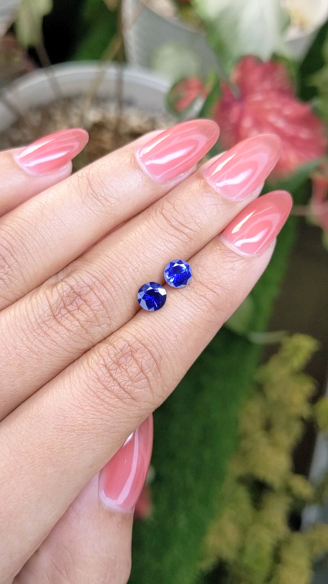 1.54 Ct.Tw.Total Carat Weight Blue Sapphire Pair from Ceylon (Sri Lanka) Size Video