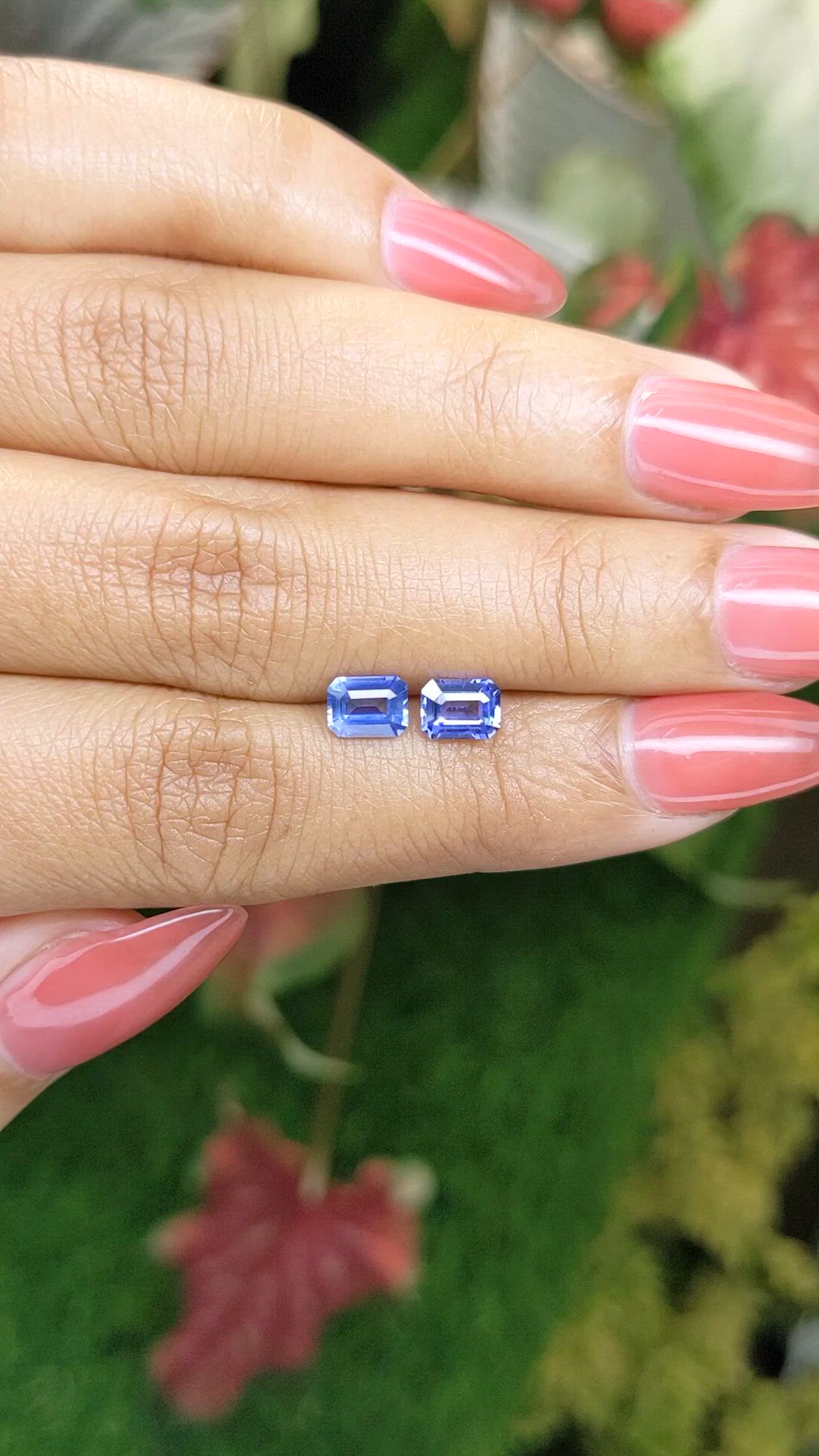 1.53 Ct.Tw.Total Carat Weight Blue Sapphire Pair from Ceylon (Sri Lanka) Size Video
