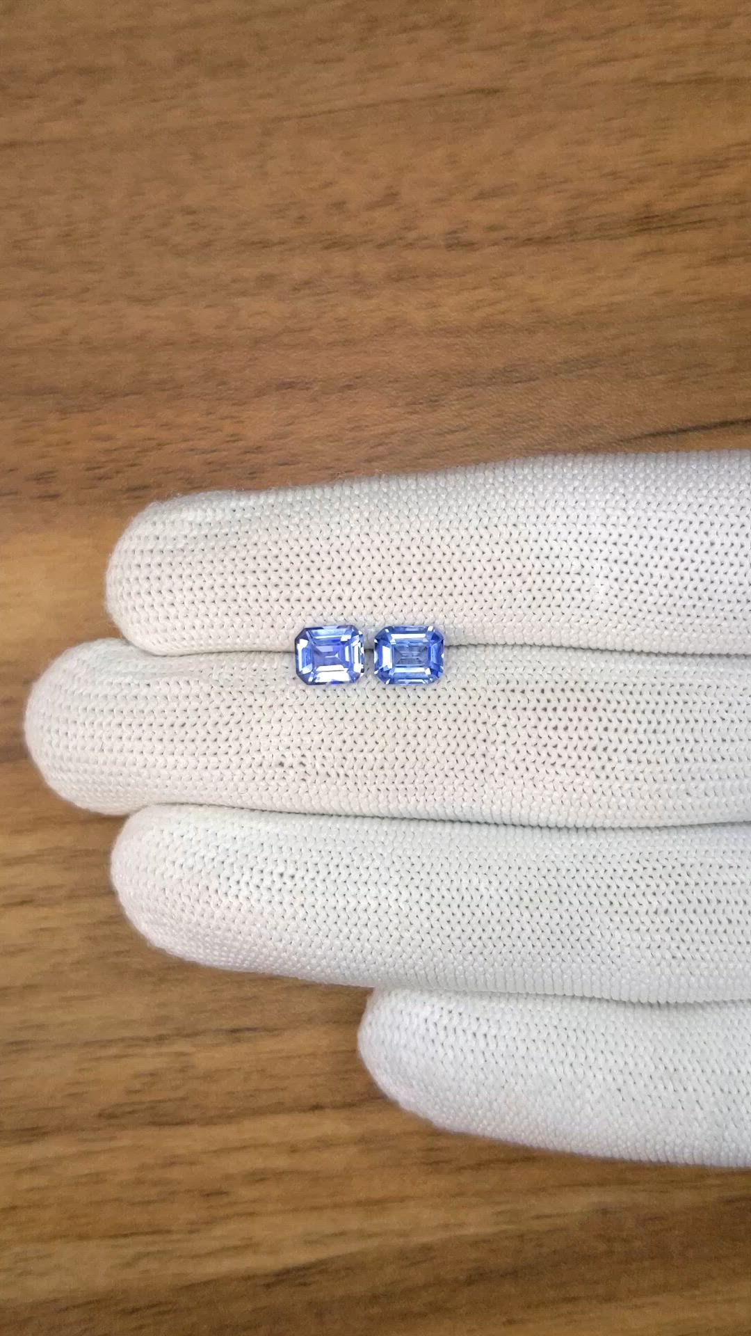 2.35 Ct.Tw.Total Carat Weight Blue Sapphire Pair from Ceylon (Sri Lanka) Size Video