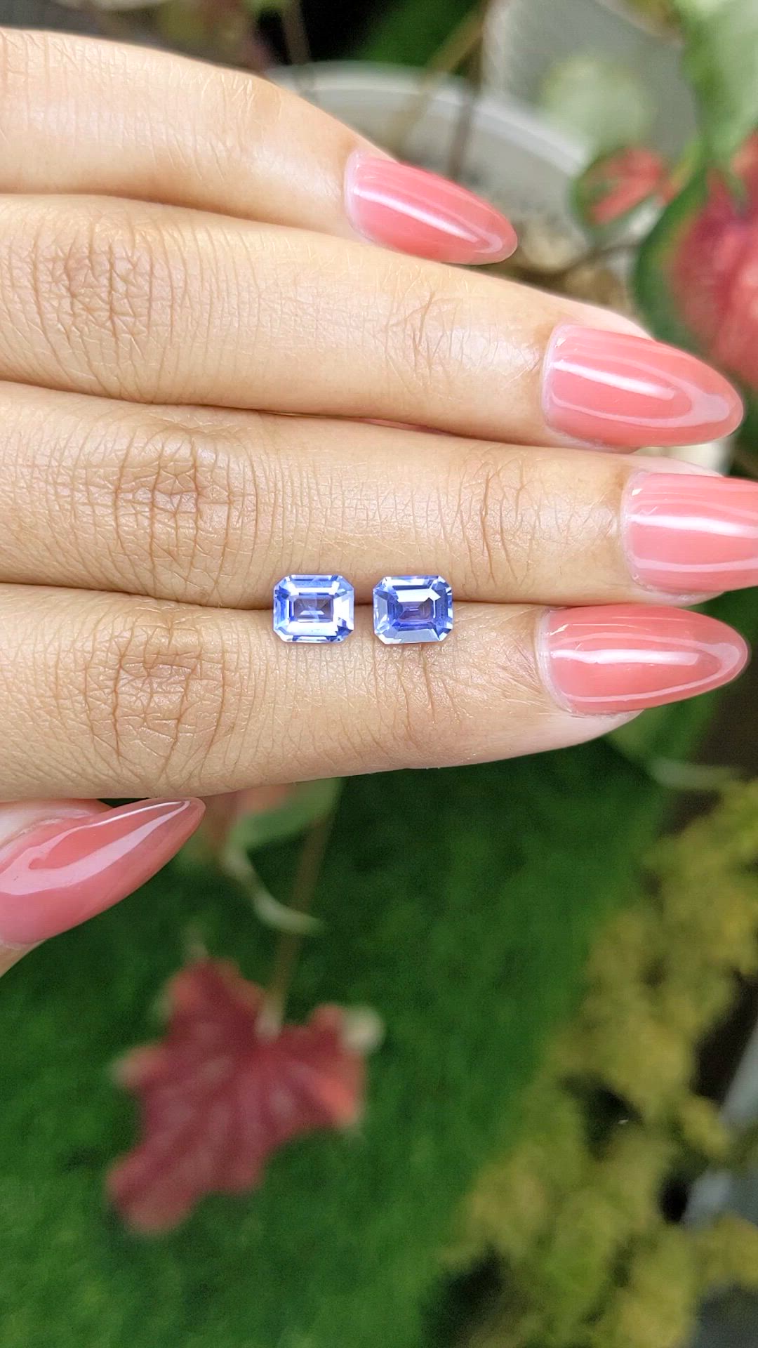 2.35 Ct.Tw.Total Carat Weight Blue Sapphire Pair from Ceylon (Sri Lanka) Size Video