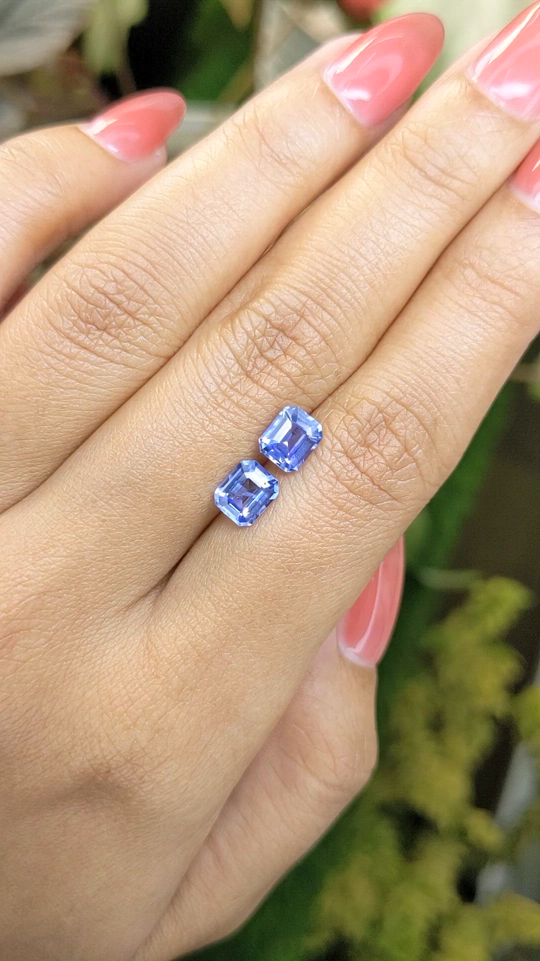 2.35 Ct.Tw.Total Carat Weight Blue Sapphire Pair from Ceylon (Sri Lanka) Size Video