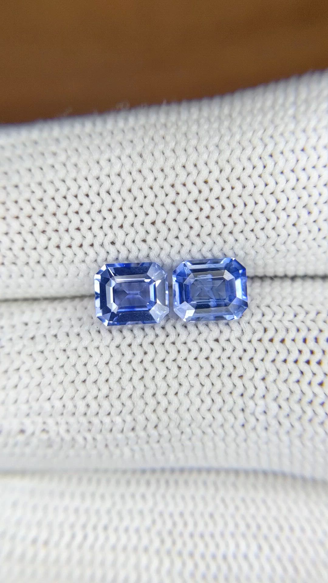 2.35 Ct.Tw.Total Carat Weight Blue Sapphire Pair from Ceylon (Sri Lanka) Size Video