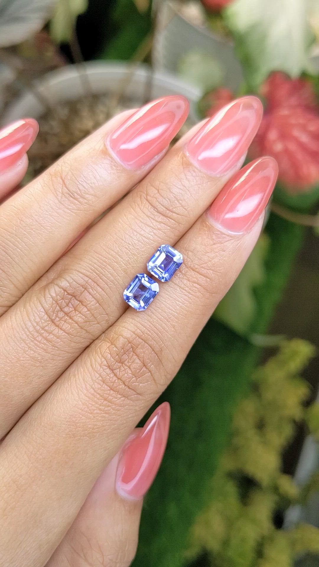 2.35 Ct.Tw.Total Carat Weight Blue Sapphire Pair from Ceylon (Sri Lanka) Size Video