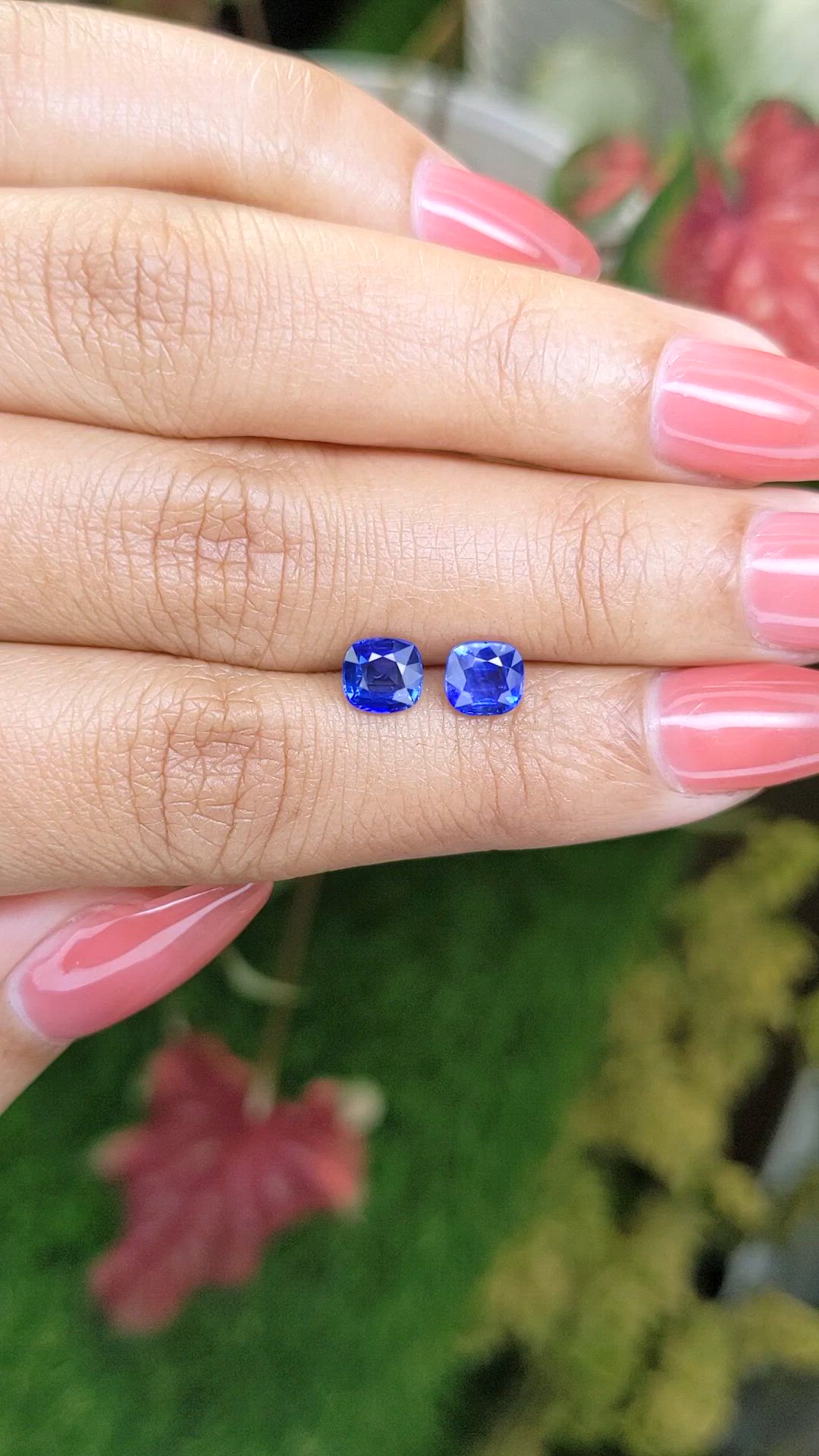 1.87&nbsp;Ct.Tw.Total Carat Weight Blue Sapphire Pair from Ceylon (Sri Lanka) Size Video