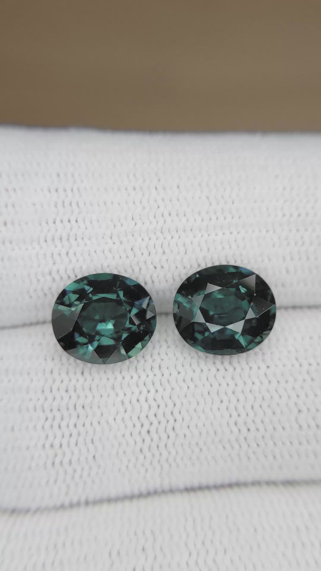7.56 Ct.Tw.Total Carat Weight Greenish Blue Sapphire Pair from Madagascar Size Video
