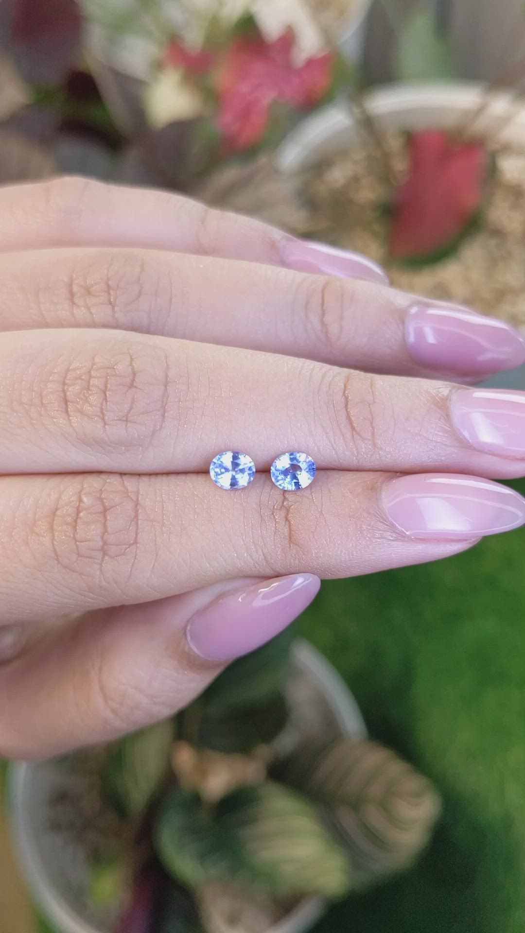 0.97 Ct.Tw.Total Carat Weight Blue Sapphire Pair from Ceylon (Sri Lanka) Size Video