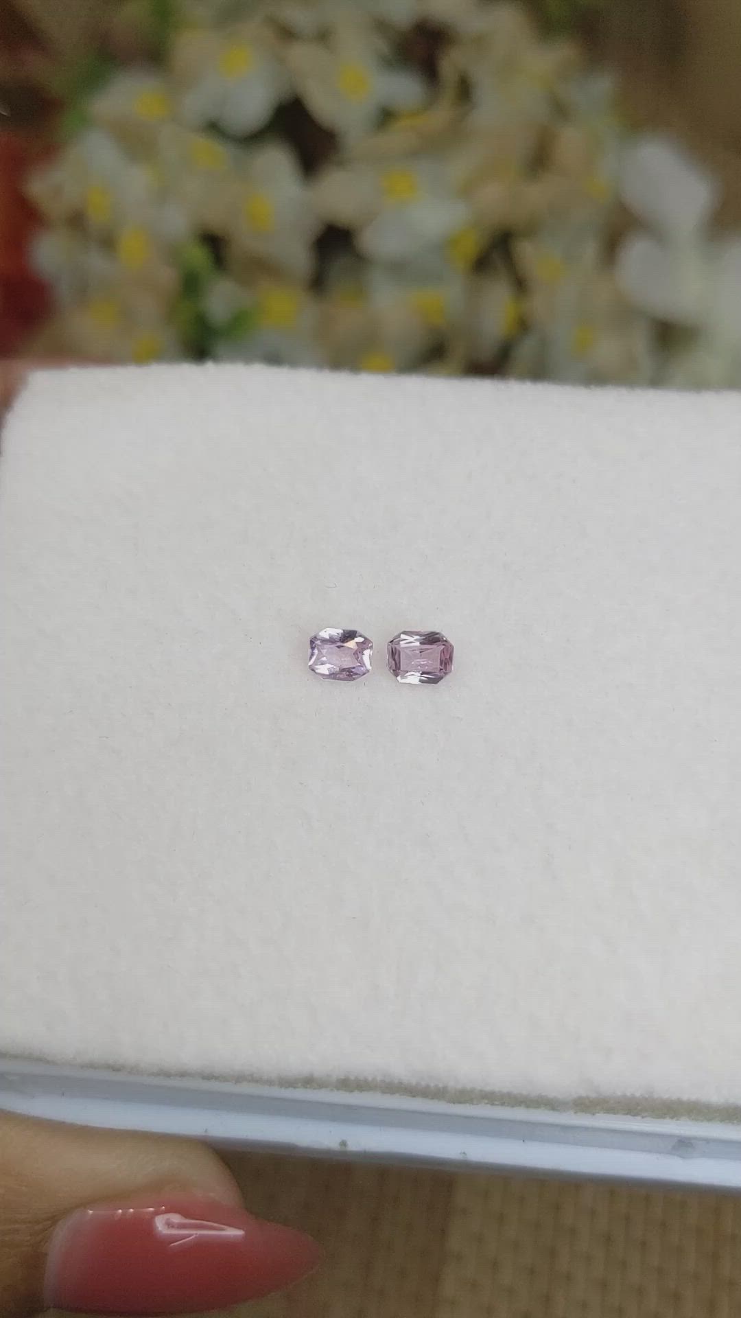 0.69 Ct.Tw.Total Carat Weight Pink Sapphire Pair from Ceylon (Sri Lanka) Size Video