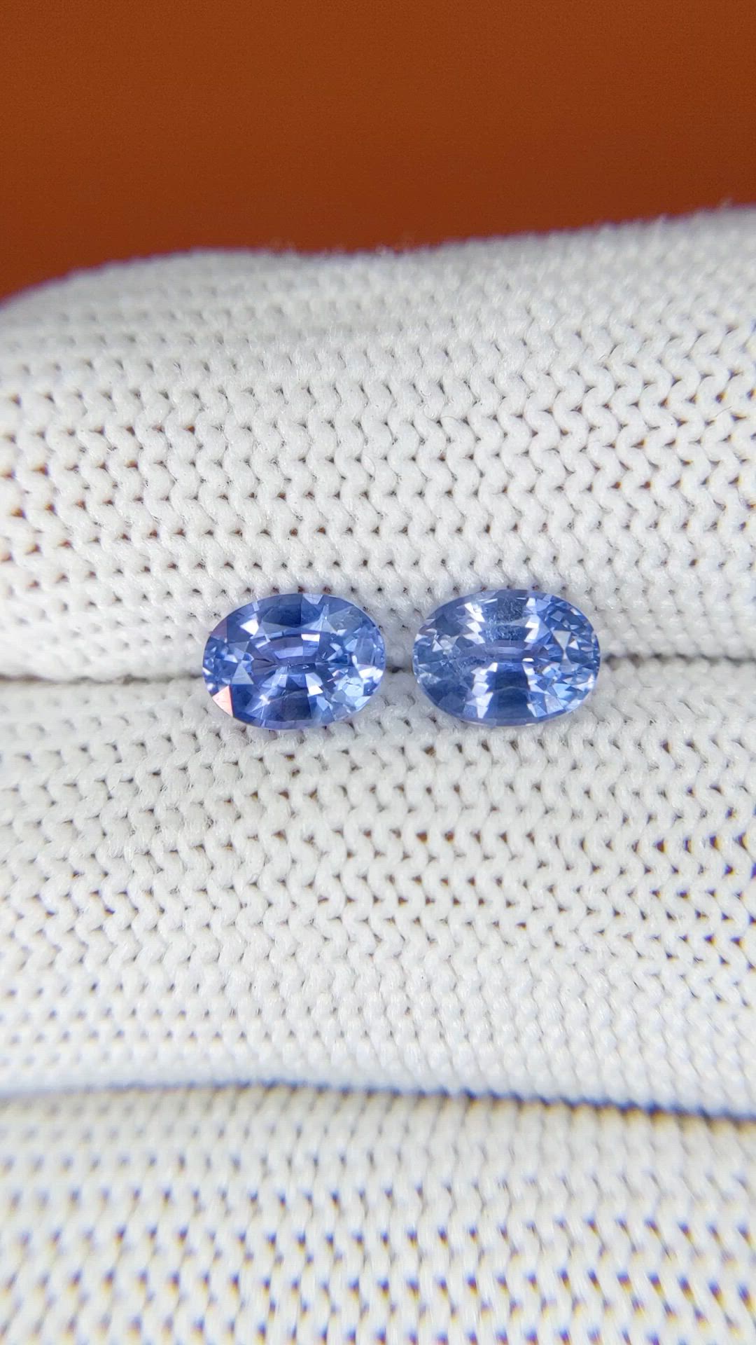 2.08 Ct.Tw.Total Carat Weight Blue Sapphire Pair from Ceylon (Sri Lanka) Size Video