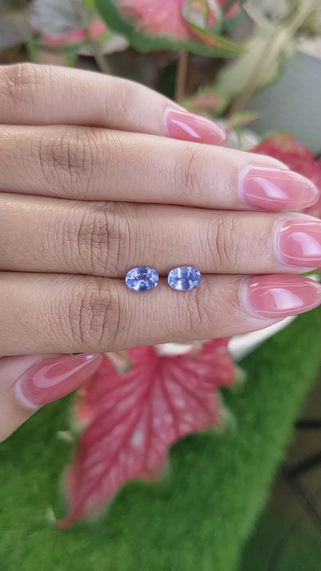 2.08 Ct.Tw.Total Carat Weight Blue Sapphire Pair from Ceylon (Sri Lanka) Size Video