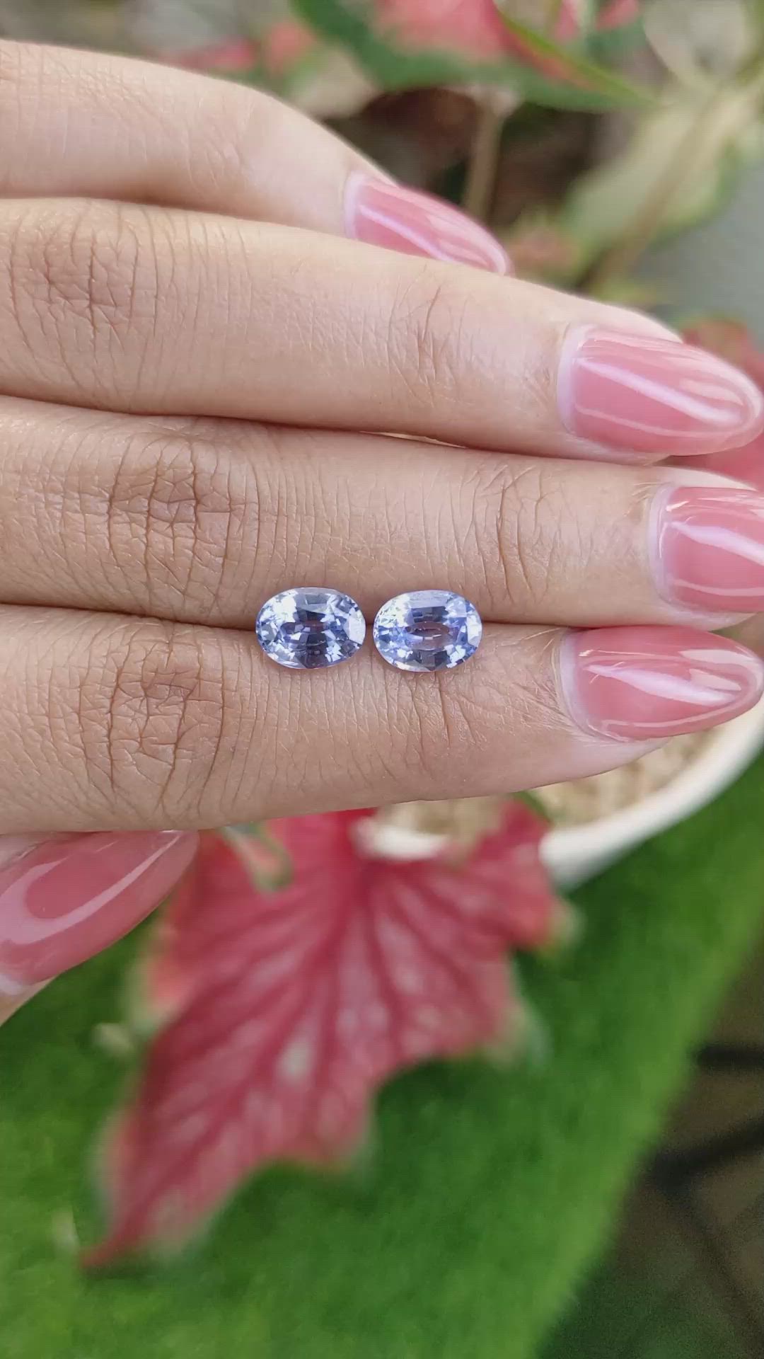 3.55 Ct.Tw.Total Carat Weight Blue Sapphire Pair from Ceylon (Sri Lanka) Size Video