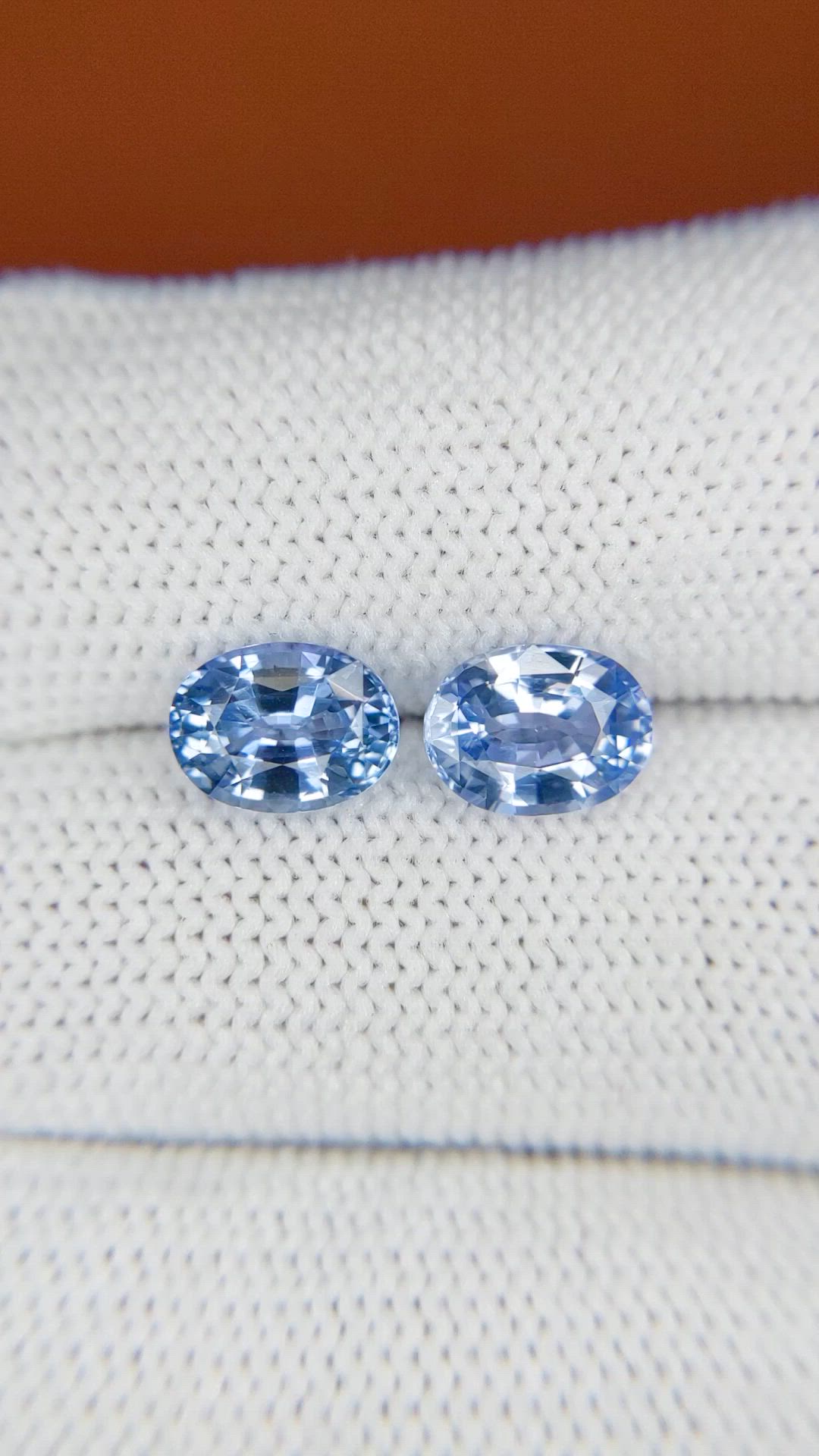 3.55 Ct.Tw.Total Carat Weight Blue Sapphire Pair from Ceylon (Sri Lanka) Size Video
