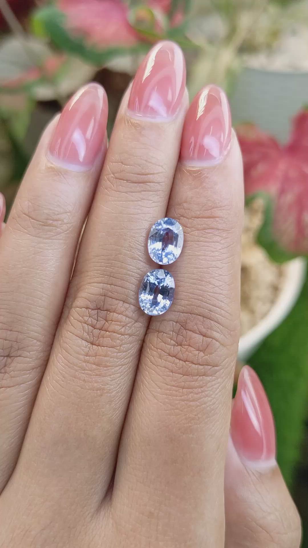 3.55 Ct.Tw.Total Carat Weight Blue Sapphire Pair from Ceylon (Sri Lanka) Size Video