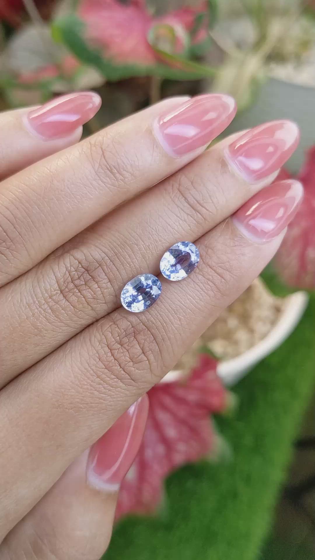 3.55 Ct.Tw.Total Carat Weight Blue Sapphire Pair from Ceylon (Sri Lanka) Size Video