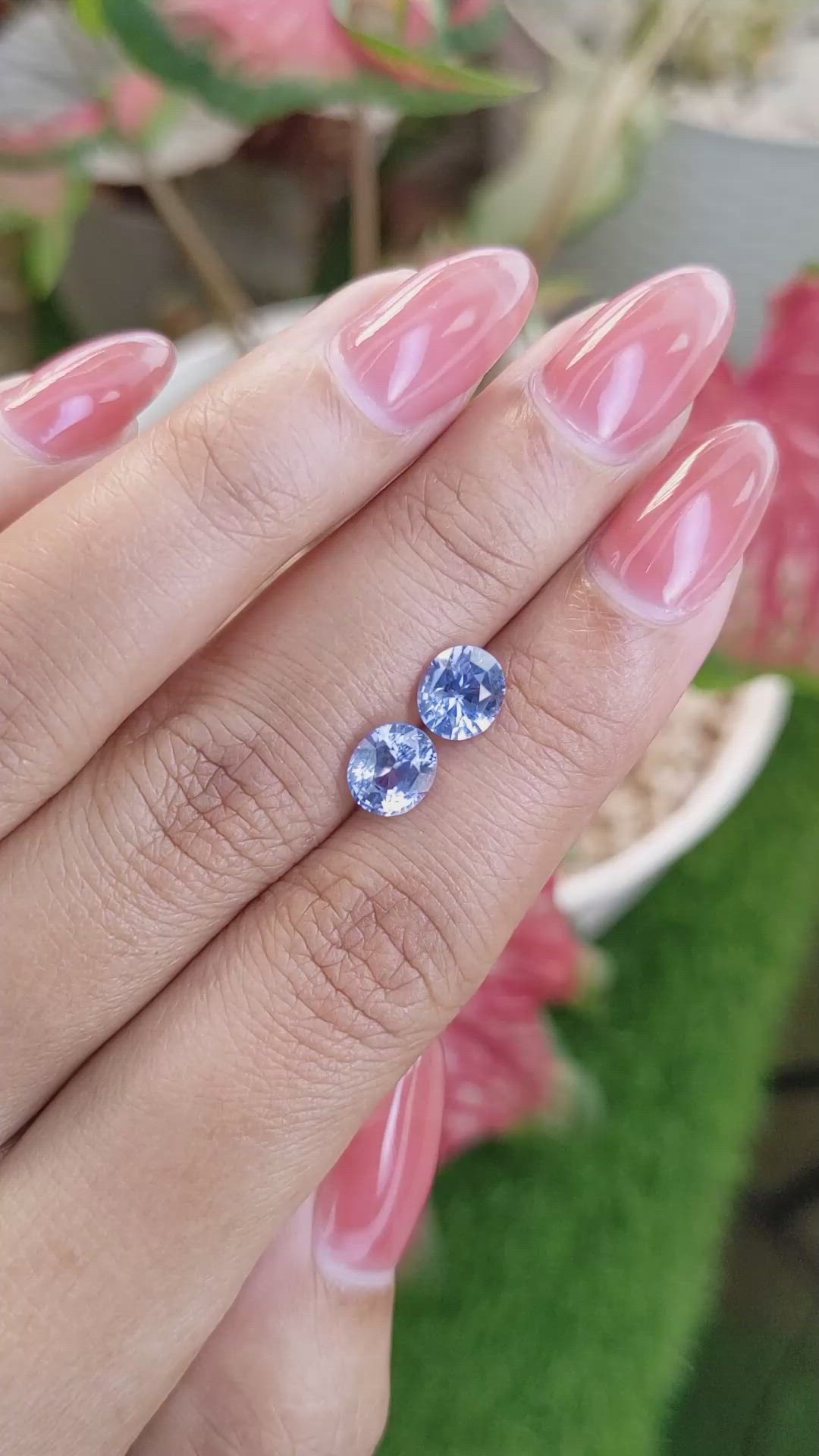 2.89 Ct.Tw.Total Carat Weight Blue Sapphire Pair from Ceylon (Sri Lanka) Size Video
