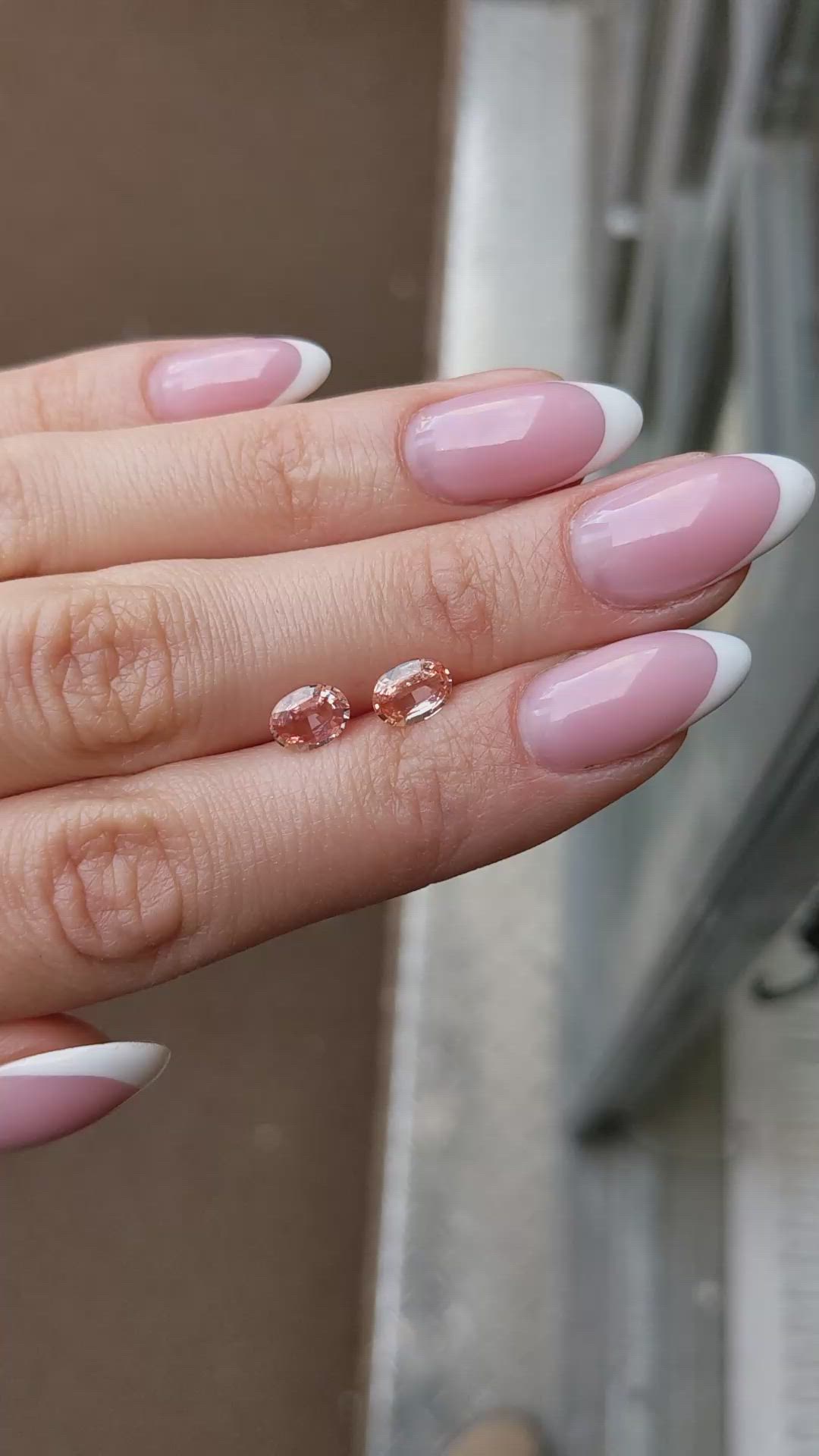 2.02&nbsp;Ct.Tw.Total Carat Weight Padparadscha Sapphire Pair from Ceylon (Sri Lanka) Size Video