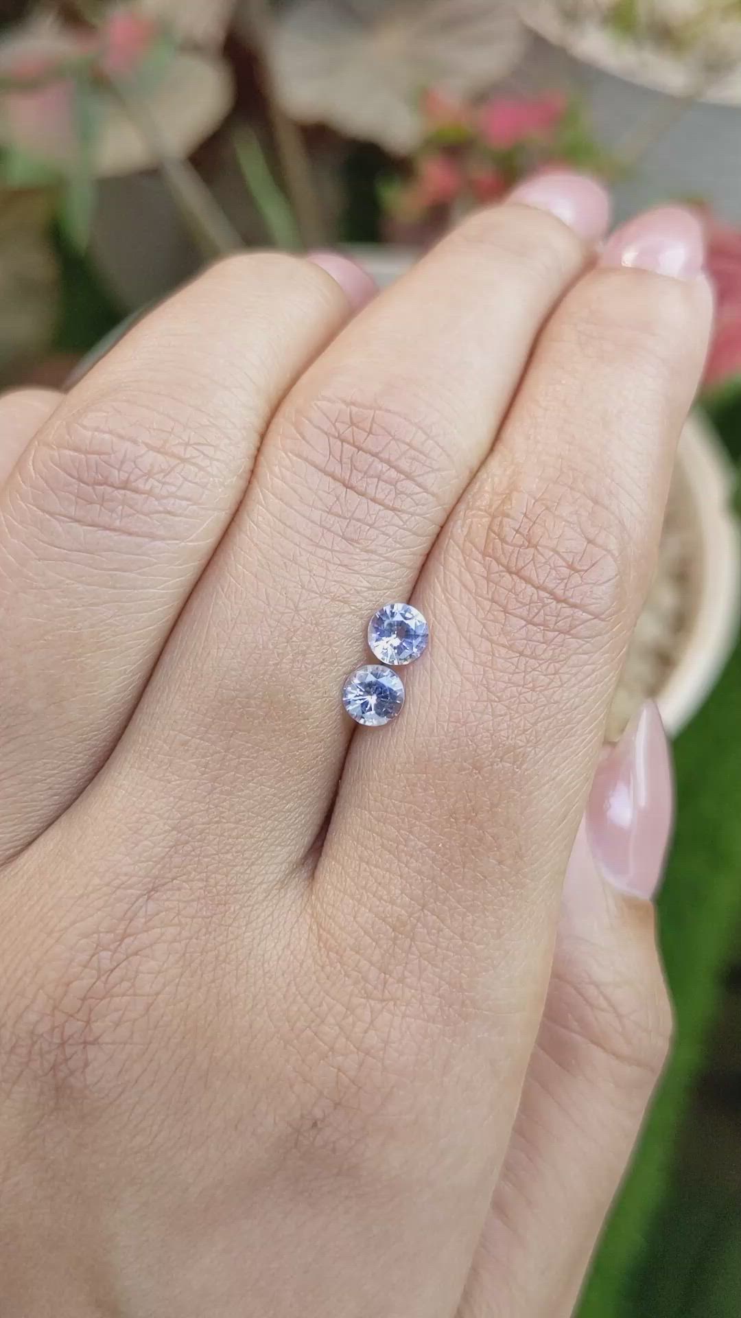 0.93 Ct.Tw.Total Carat Weight Blue Sapphire Pair from Ceylon (Sri Lanka) Size Video