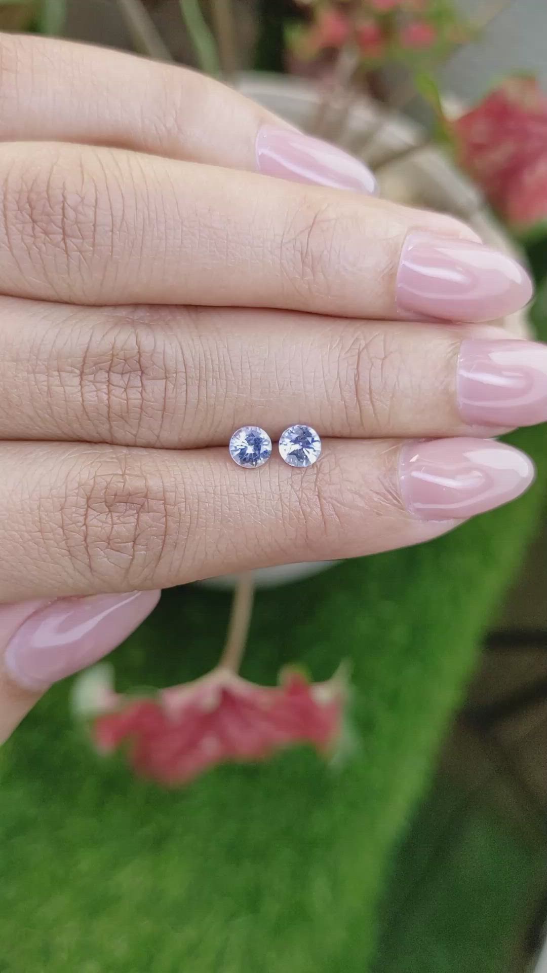 0.93 Ct.Tw.Total Carat Weight Blue Sapphire Pair from Ceylon (Sri Lanka) Size Video