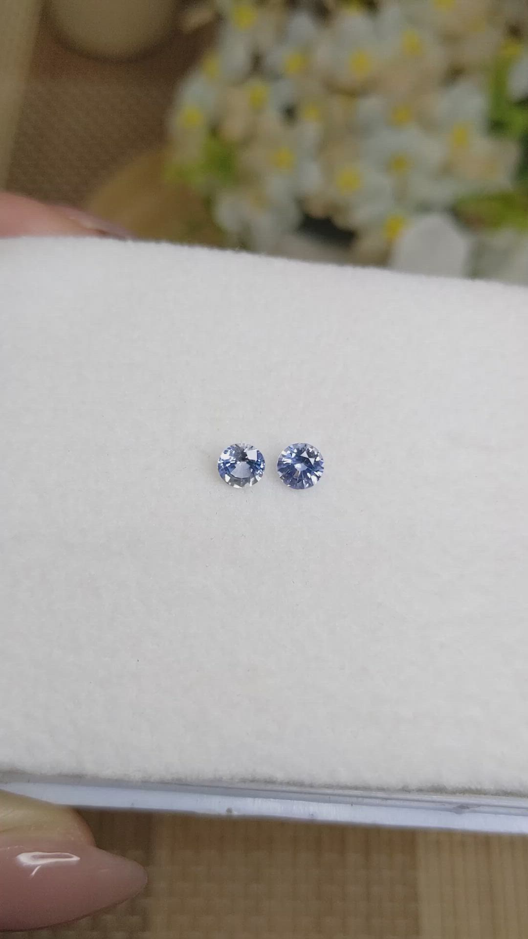 0.93 Ct.Tw.Total Carat Weight Blue Sapphire Pair from Ceylon (Sri Lanka) Size Video