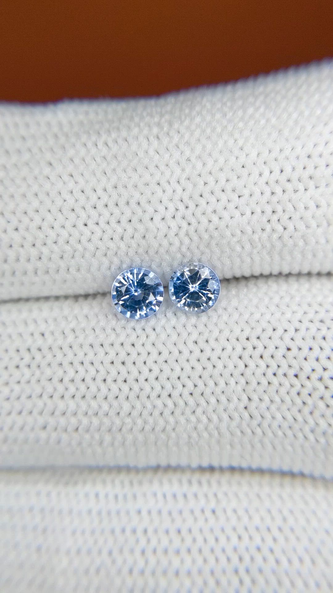 0.93 Ct.Tw.Total Carat Weight Blue Sapphire Pair from Ceylon (Sri Lanka) Size Video