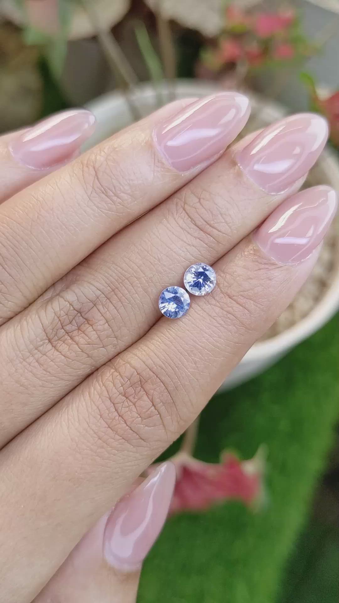 1.22 Ct.Tw.Total Carat Weight Blue Sapphire Pair from Ceylon (Sri Lanka) Size Video