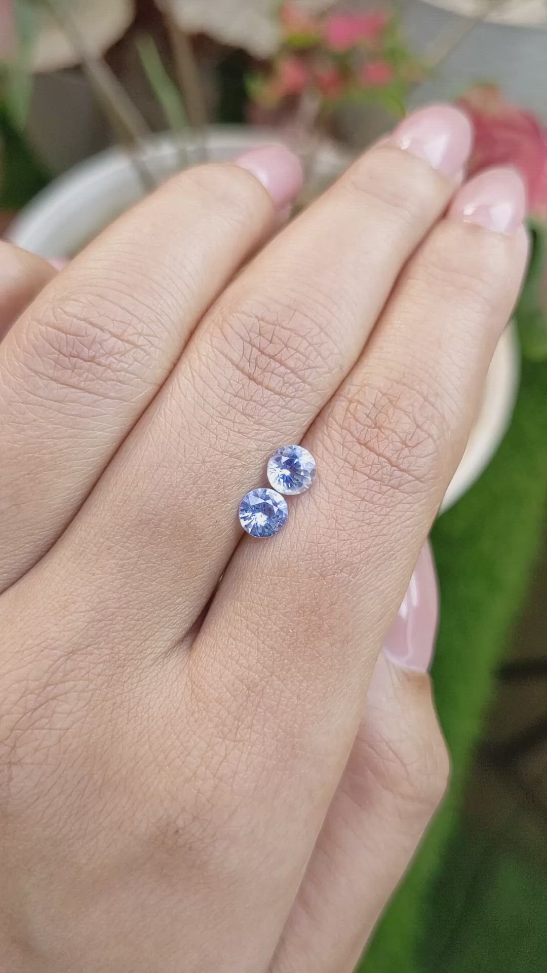1.22 Ct.Tw.Total Carat Weight Blue Sapphire Pair from Ceylon (Sri Lanka) Size Video