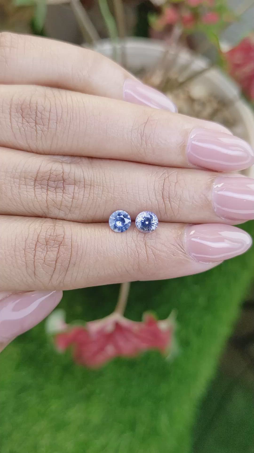 1.22 Ct.Tw.Total Carat Weight Blue Sapphire Pair from Ceylon (Sri Lanka) Size Video