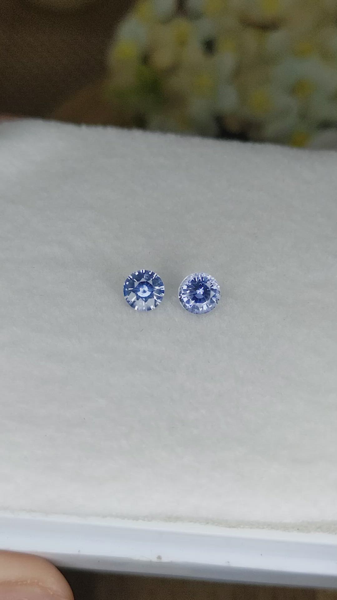 1.22 Ct.Tw.Total Carat Weight Blue Sapphire Pair from Ceylon (Sri Lanka) Size Video