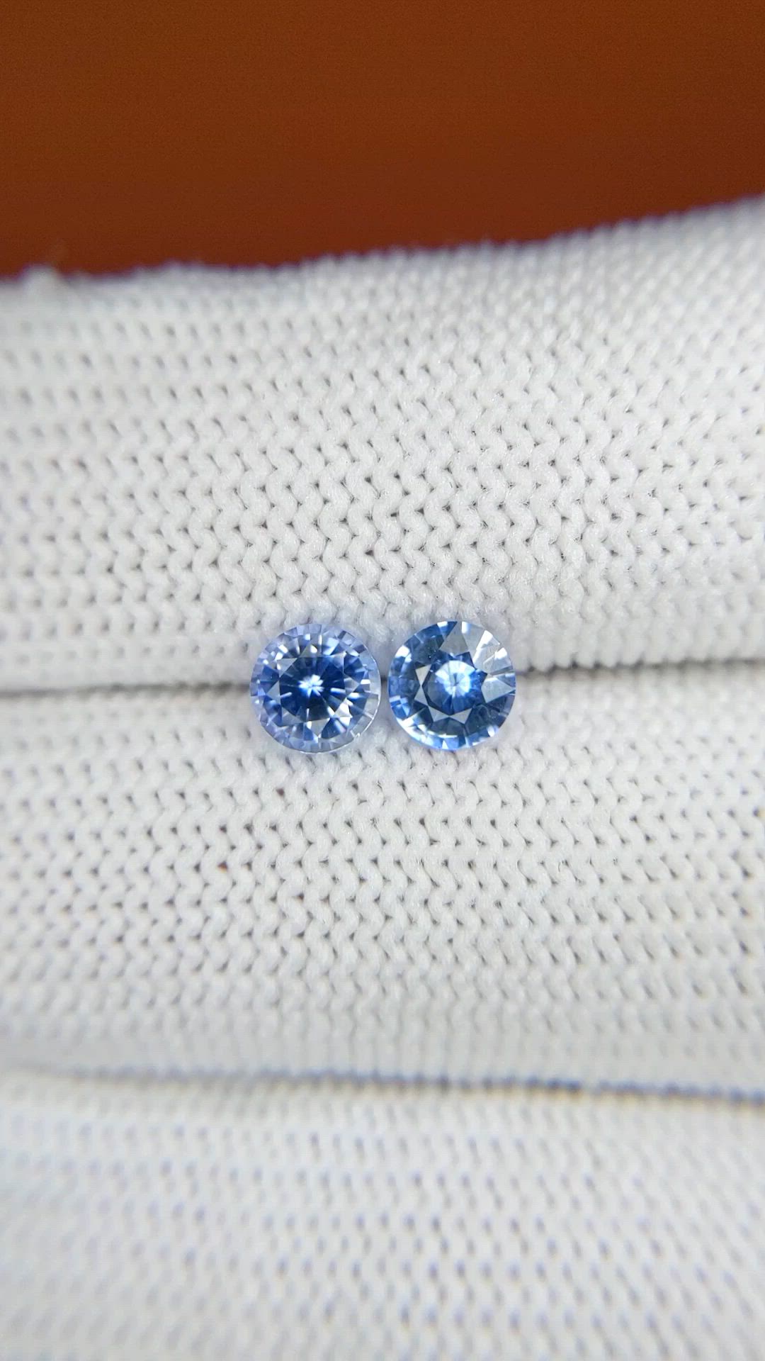 1.22 Ct.Tw.Total Carat Weight Blue Sapphire Pair from Ceylon (Sri Lanka) Size Video