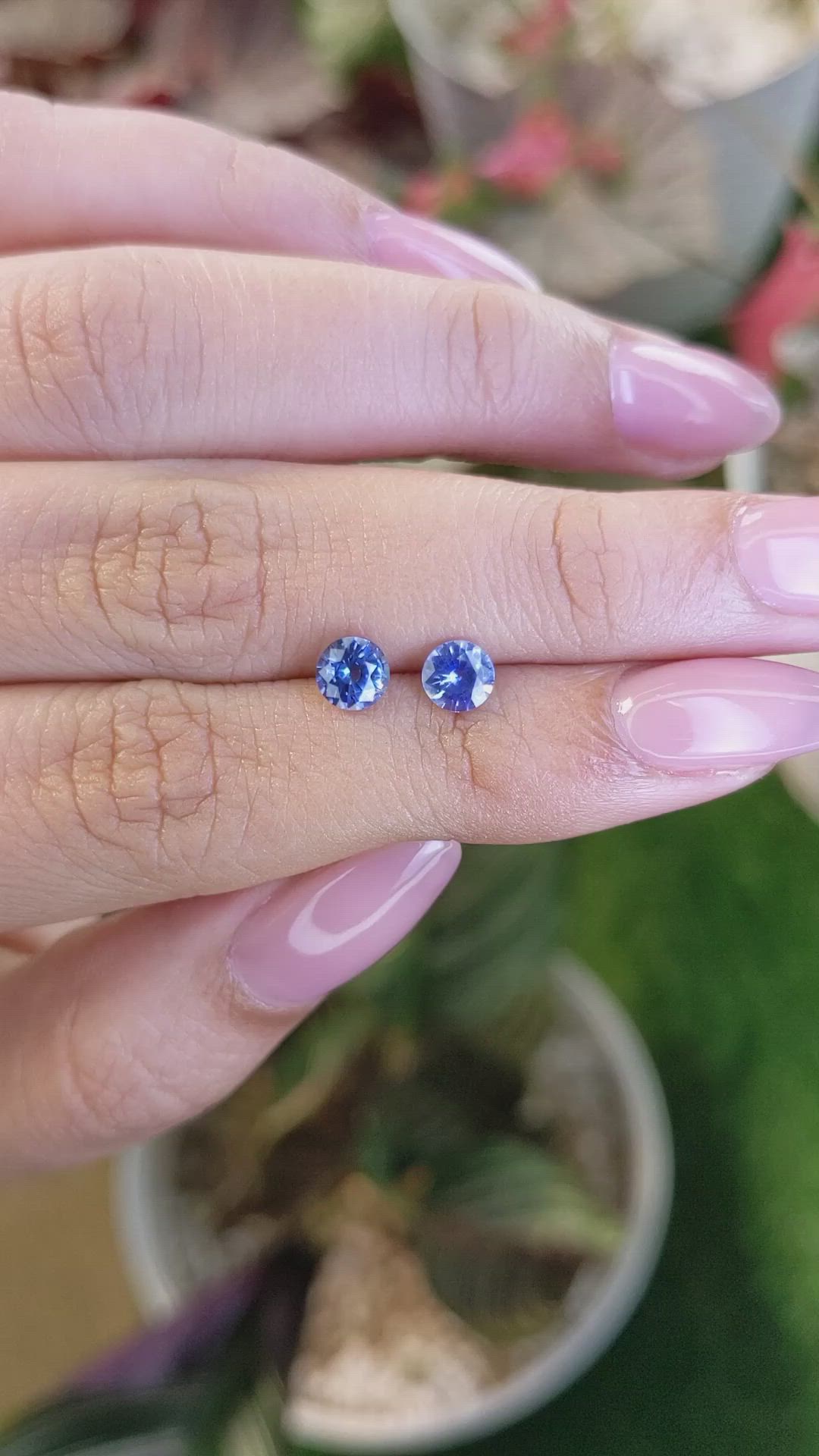 1.20 Ct.Tw.Total Carat Weight Blue Sapphire Pair from Ceylon (Sri Lanka) Size Video
