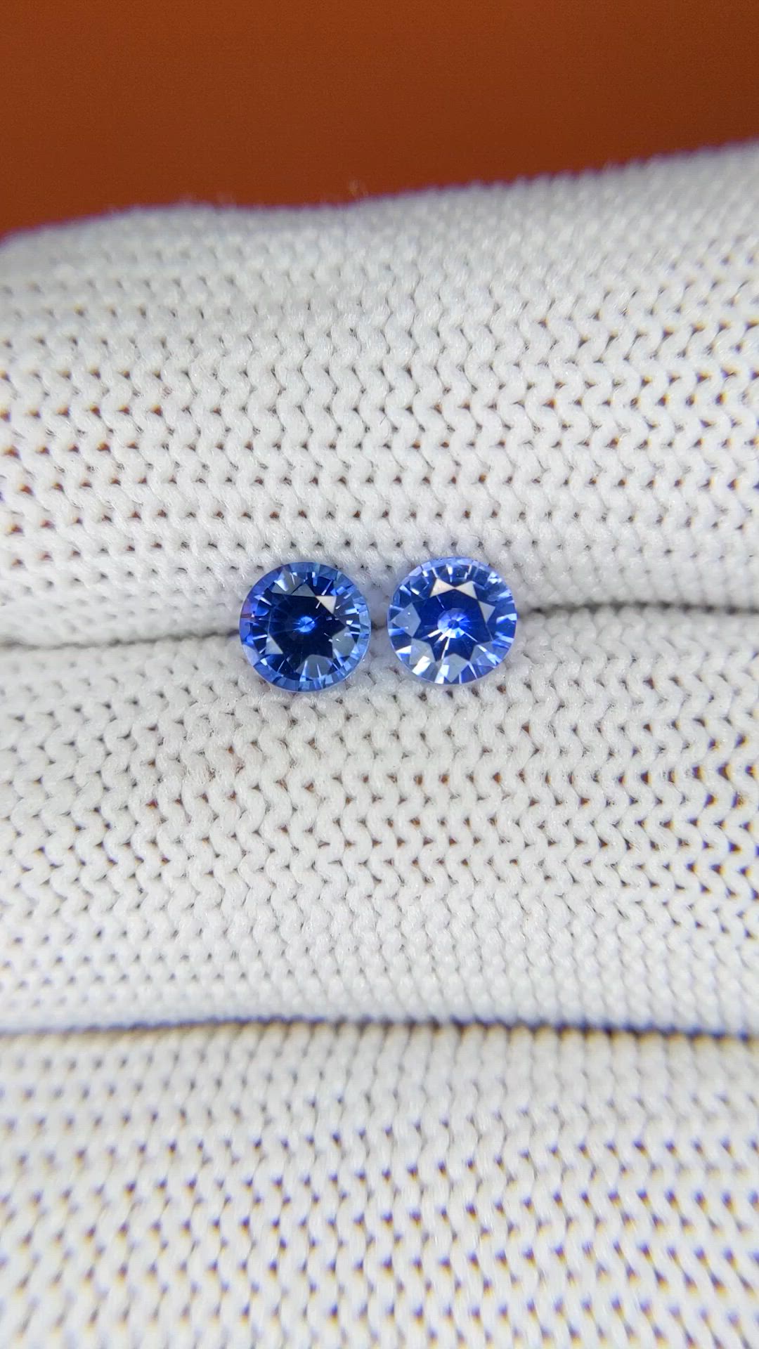 1.20 Ct.Tw.Total Carat Weight Blue Sapphire Pair from Ceylon (Sri Lanka) Size Video