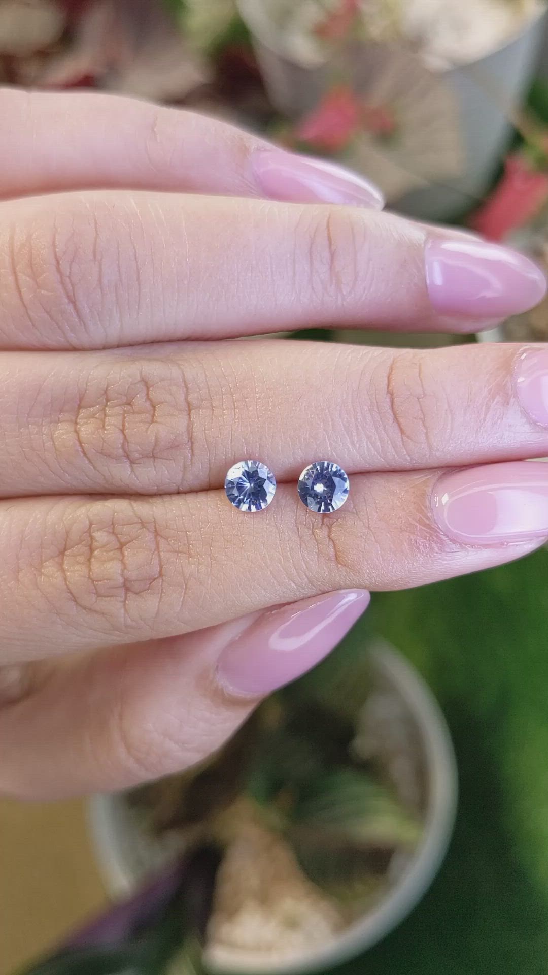 1.27 Ct.Tw.Total Carat Weight Blue Sapphire Pair from Ceylon (Sri Lanka) Size Video