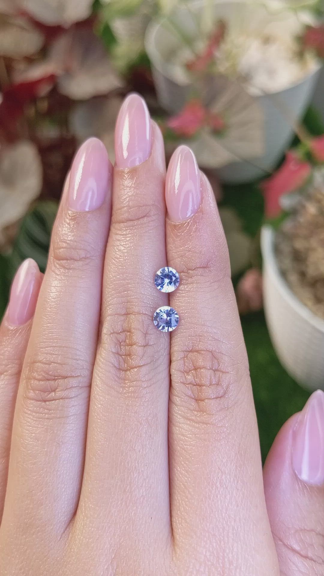 1.27 Ct.Tw.Total Carat Weight Blue Sapphire Pair from Ceylon (Sri Lanka) Size Video